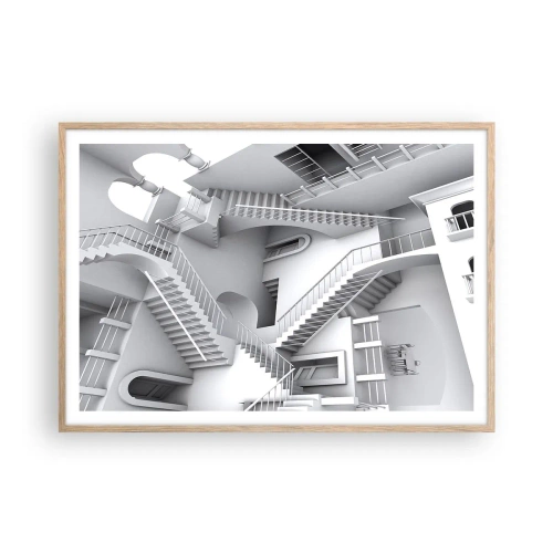 Poster in einem Rahmen aus heller Eiche - Die Paradoxien des Weltraums - 100x70 cm