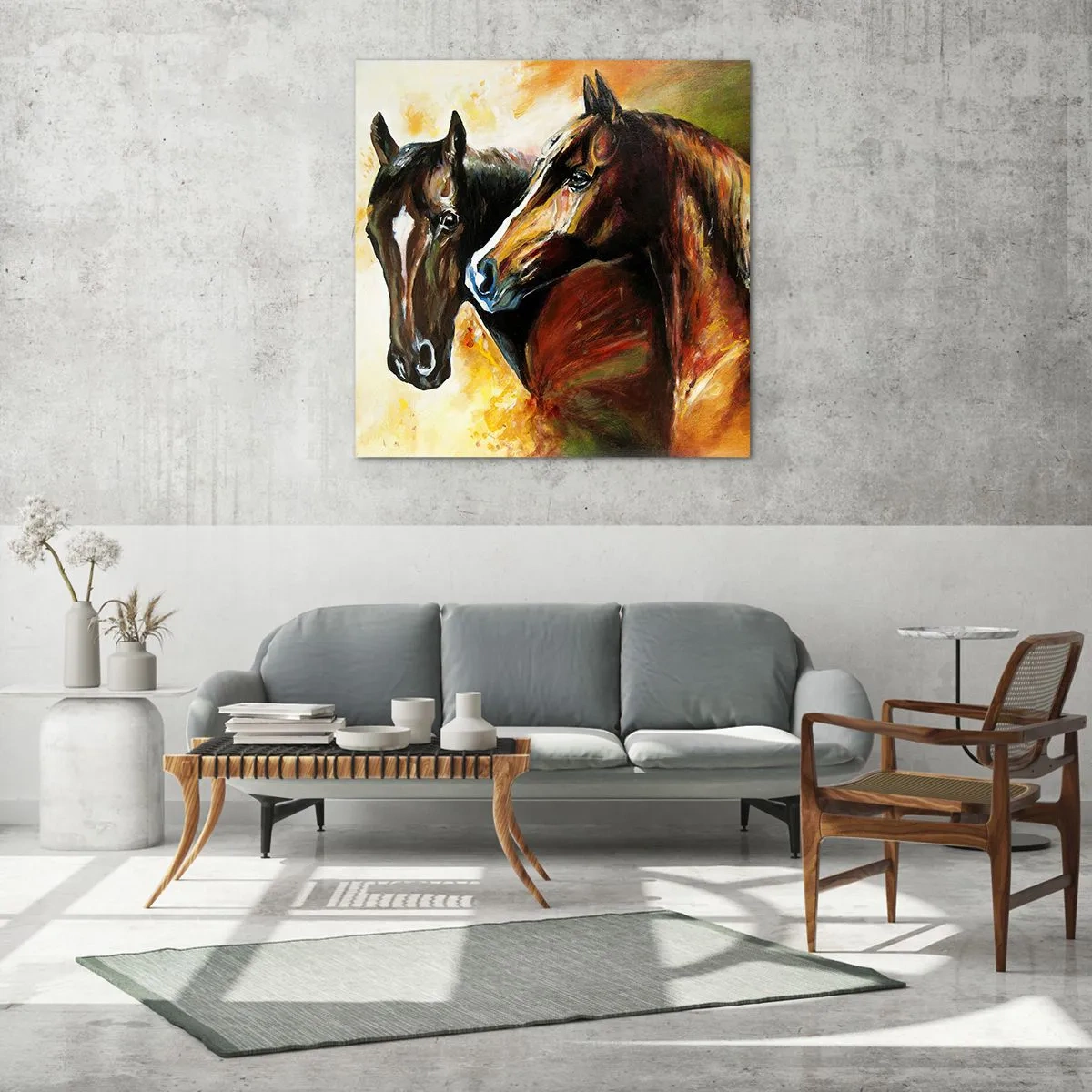 Glasbild - Bild auf glas - Doppelt anmutig - 60x60 cm