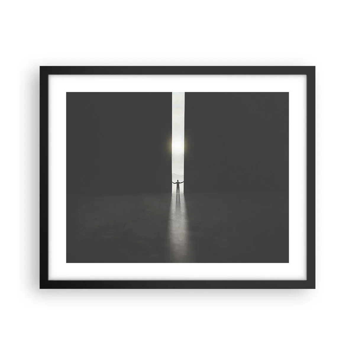 Poster in einem schwarzem Rahmen - Ein Schritt in eine strahlende Zukunft - 50x40 cm