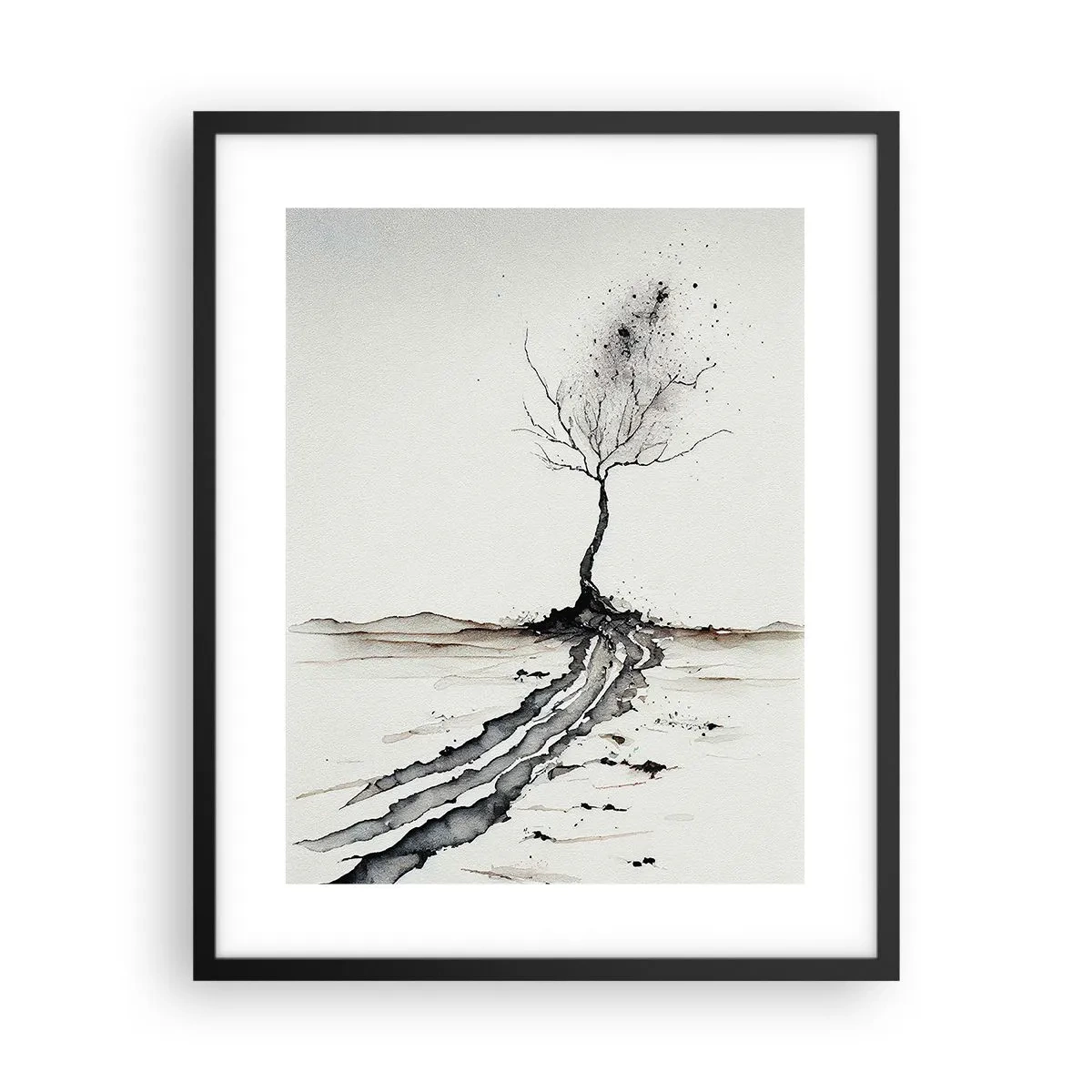 Poster in einem schwarzem Rahmen - Wintermelancholie - 40x50 cm