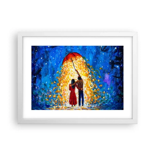 Poster in einem weißen Rahmen - Zauber eines Regenabends? - 40x30 cm