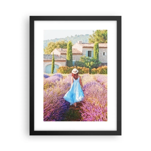 Poster in einem schwarzem Rahmen - Lavendel Mädchen - 30x40 cm