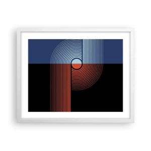 Poster in einem weißen Rahmen - In einer geometrischen Umarmung - 50x40 cm