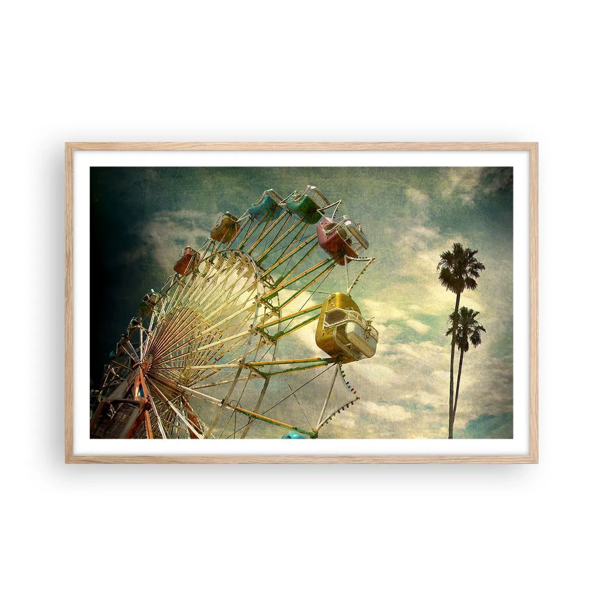 Poster in einem Rahmen aus heller Eiche - Es wird Spaß geben ... - 91x61 cm