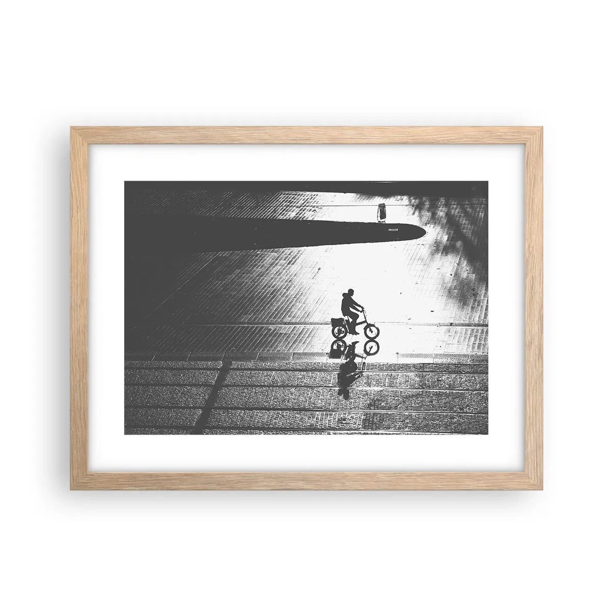 Poster in einem Rahmen aus heller Eiche - Vor sich hin durch die Stadt - 40x30 cm