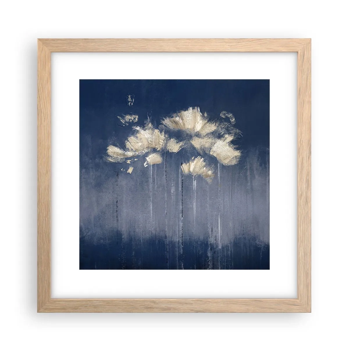 Poster in einem Rahmen aus heller Eiche - Wie Blütenblätter im Wind - 30x30 cm