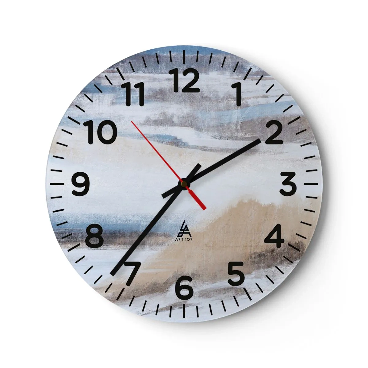 Wanduhr - Glasuhr - Winterkomposition - 30x30 cm
