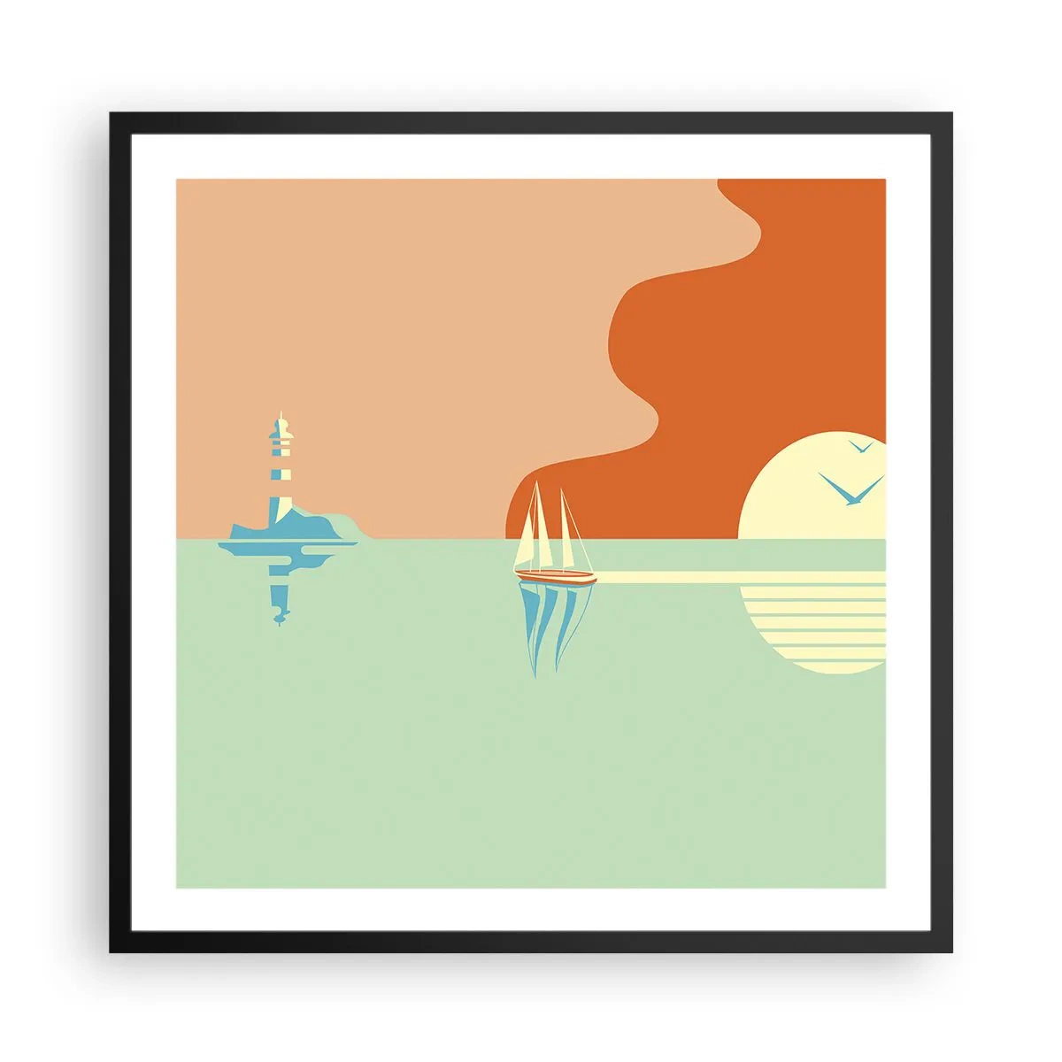 Poster in einem schwarzem Rahmen - Die perfekte Meereslandschaft - 60x60 cm