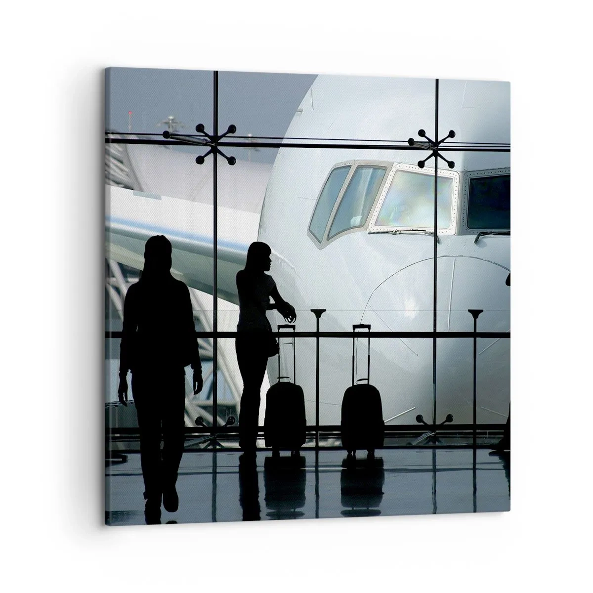 Bild auf Leinwand - Leinwandbild - Vis a vis am Flughafen - 50x50 cm