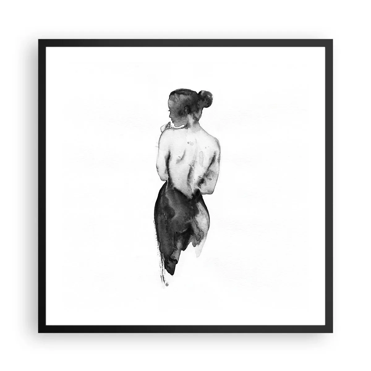 Poster in einem schwarzem Rahmen - Bei ihr verschwindet die Welt - 60x60 cm
