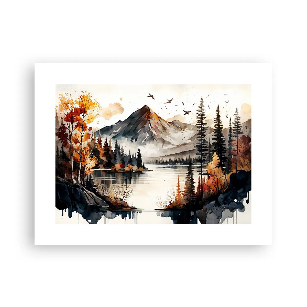 Poster - Goldener Herbst in den Bergen - 40x30 cm