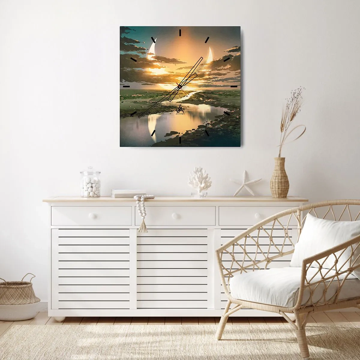 Wanduhr - Glasuhr - Irgendwo in einer weit, weit entfernten Galaxie - 40x40 cm
