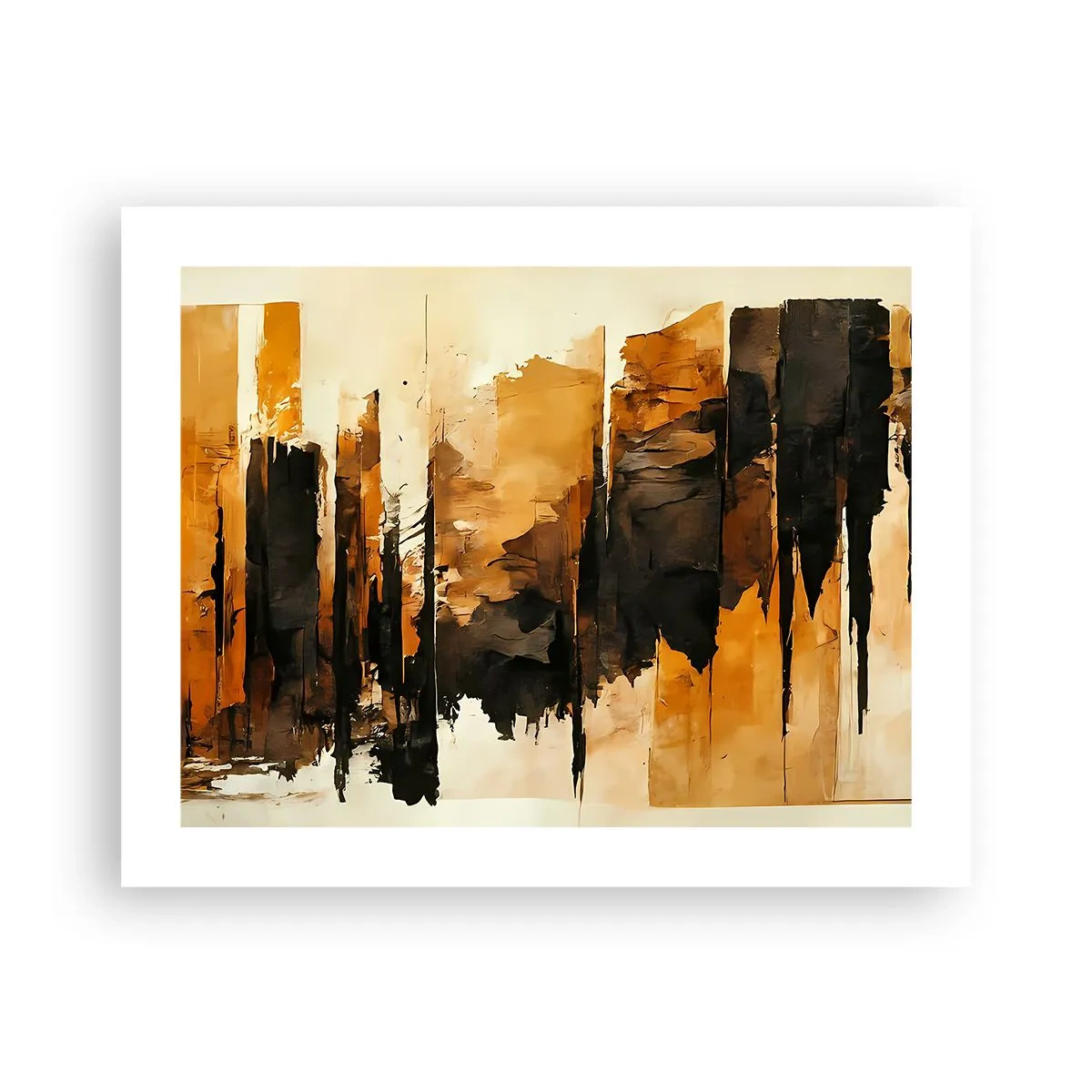 Poster - Harmonie von Schwarz und Gold - 50x40 cm