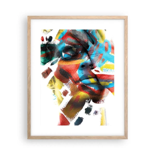 Poster in einem Rahmen aus heller Eiche - Eine bunte Persönlichkeit - 40x50 cm