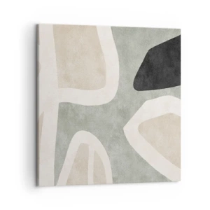 Bild auf Leinwand - Leinwandbild - Komposition mit schwarzem Motiv - 50x50 cm