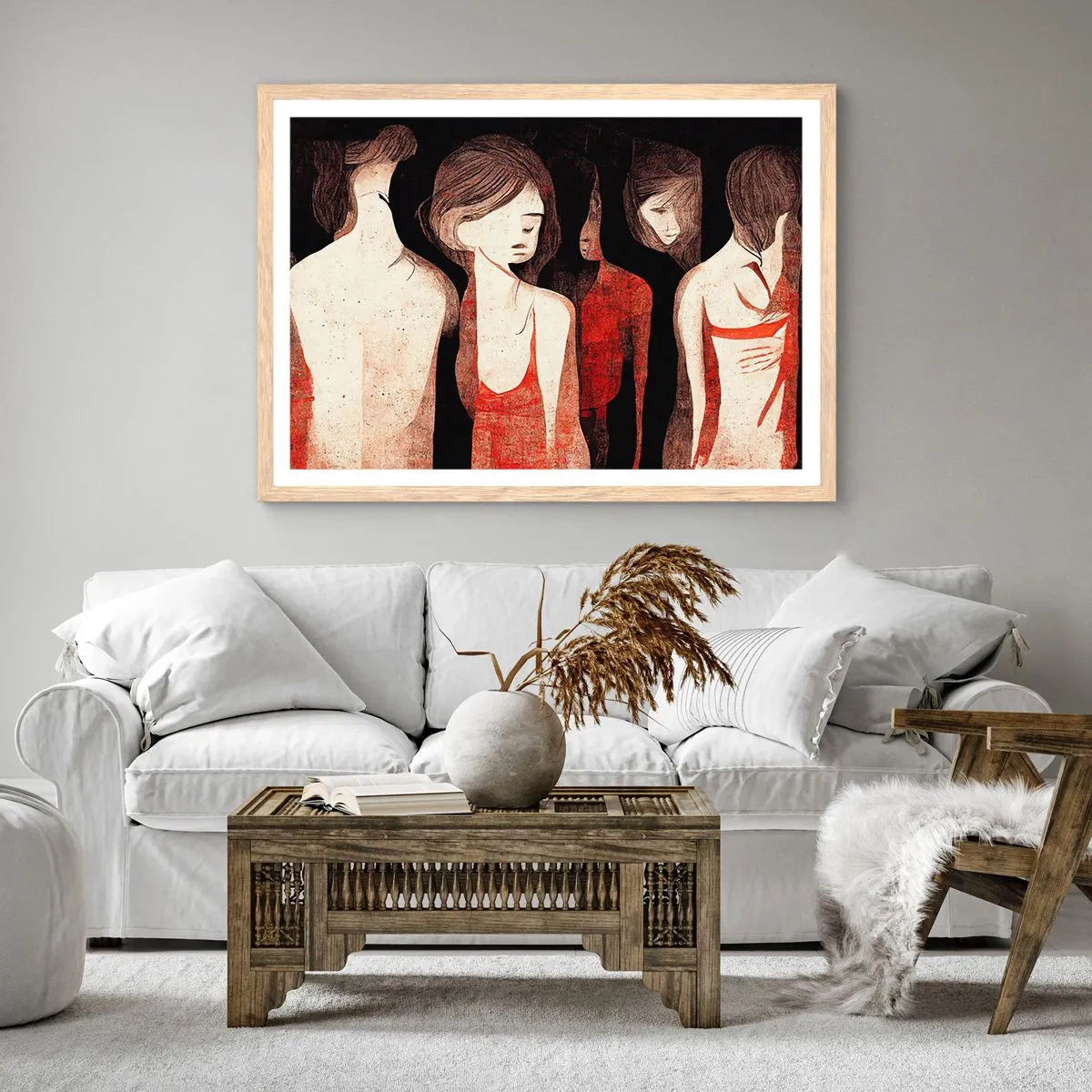 Poster in einem Rahmen aus heller Eiche - Madonnen der Dunkelheit - 40x30 cm