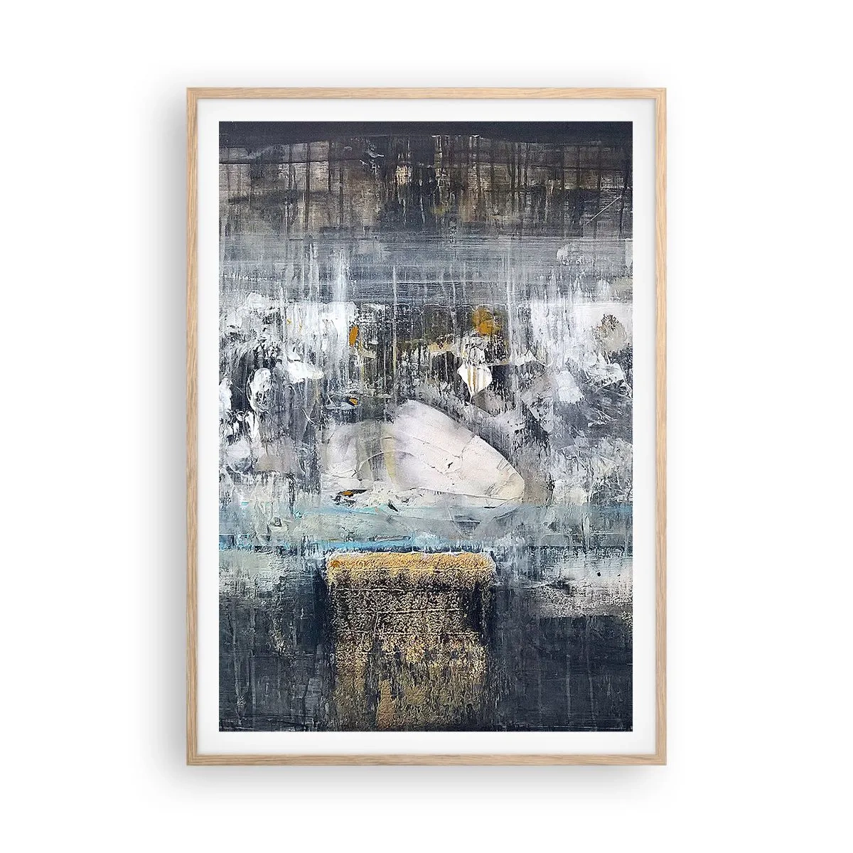 Poster in einem Rahmen aus heller Eiche - Wie auf Eis, wie nach Dezember - 70x100 cm