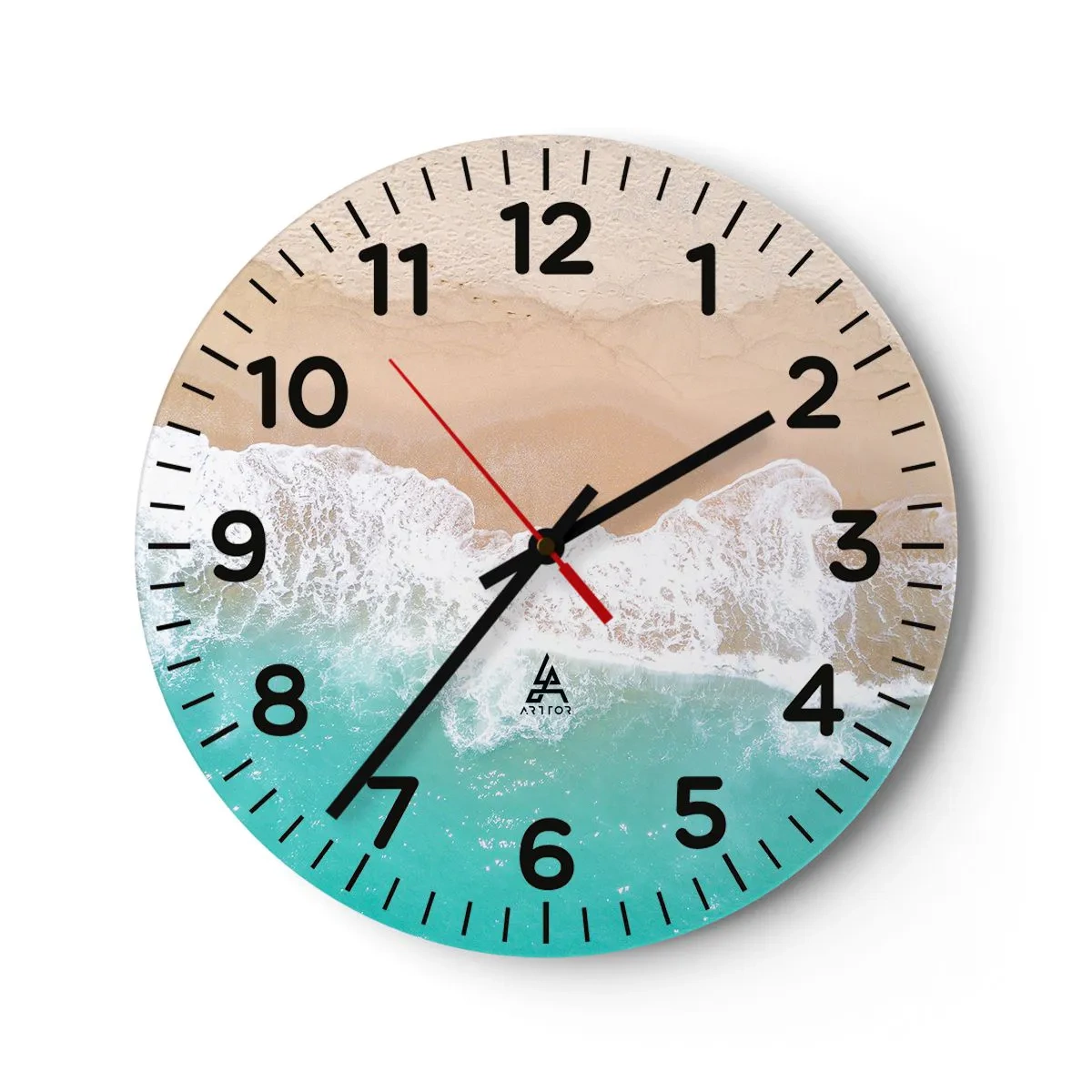 Wanduhr - Glasuhr - Eine streichelnde Berührung - 40x40 cm