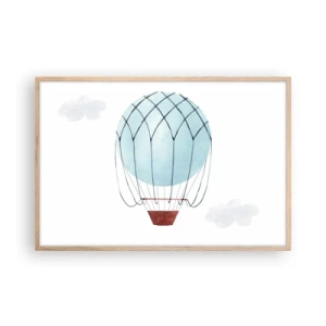 Poster in einem Rahmen aus heller Eiche - Ganz in den Wolken - 91x61 cm