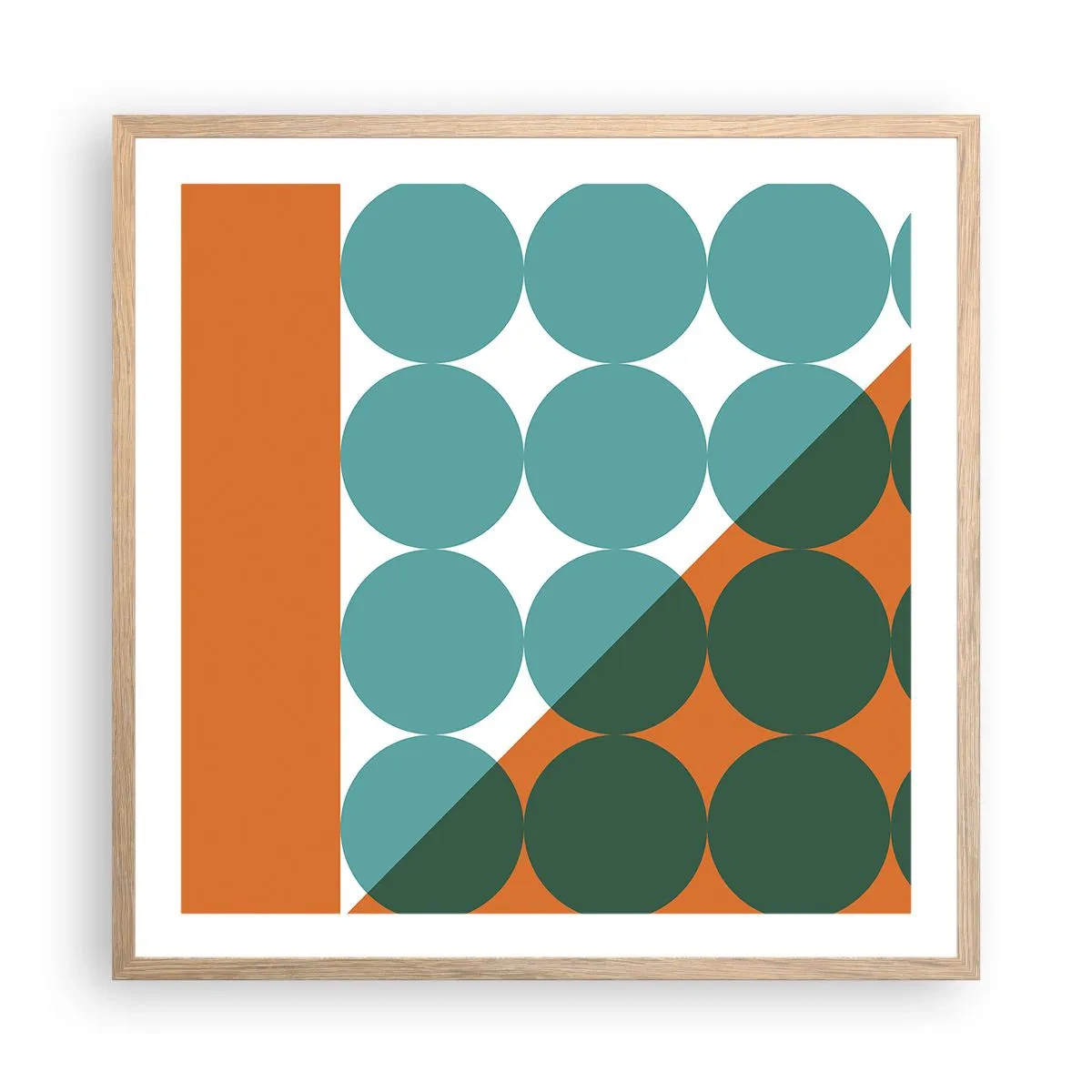 Poster in einem Rahmen aus heller Eiche - Nach oben und schräg - 60x60 cm