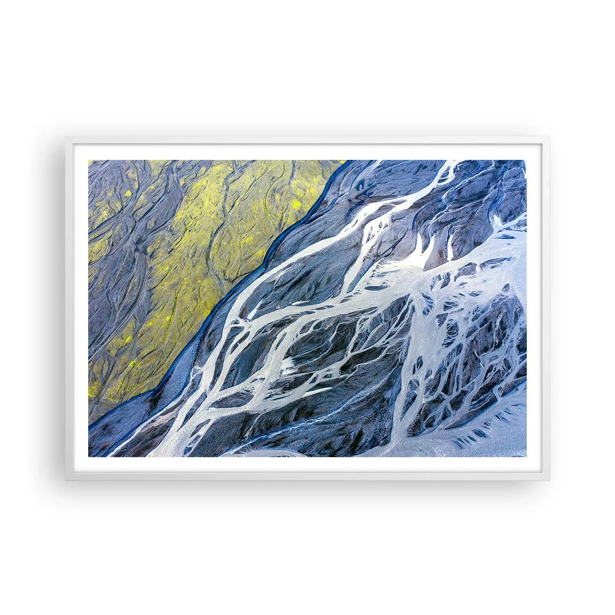 Poster in einem weißen Rahmen - Felsmalereien der Natur - 100x70 cm