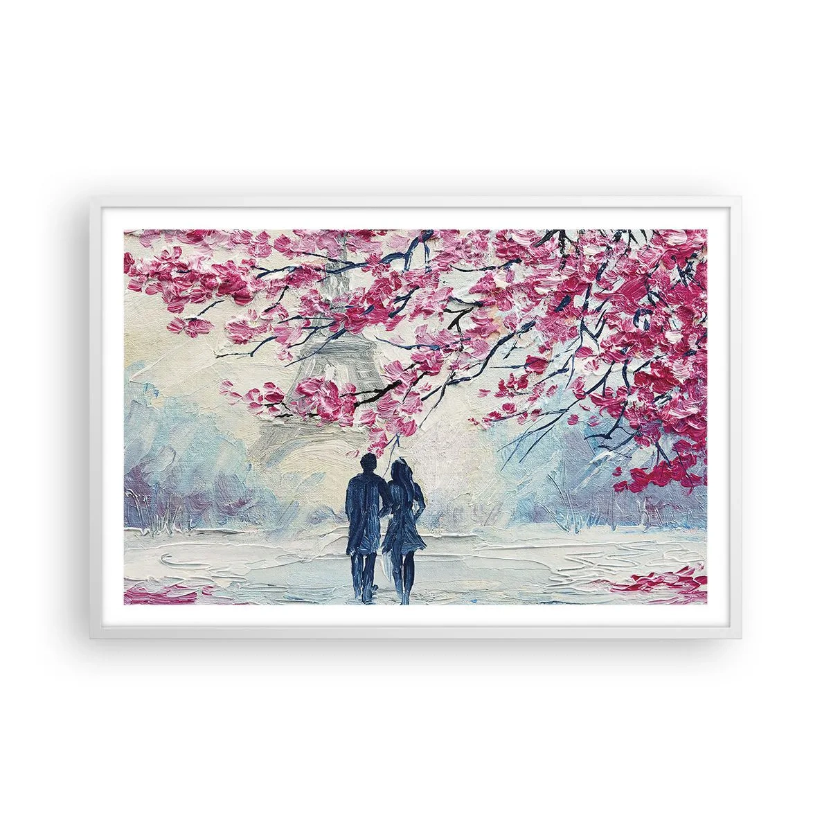Poster in einem weißen Rahmen - Romantischer Spaziergang - 91x61 cm
