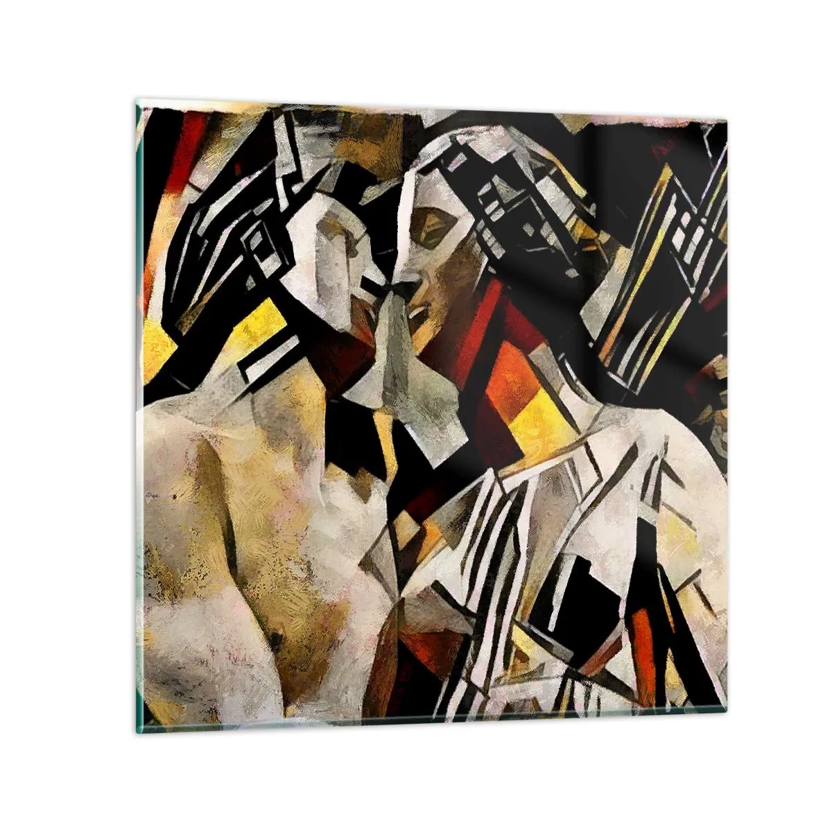 Glasbild - Bild auf glas - Ein statuenhafter Kuss - 70x70 cm