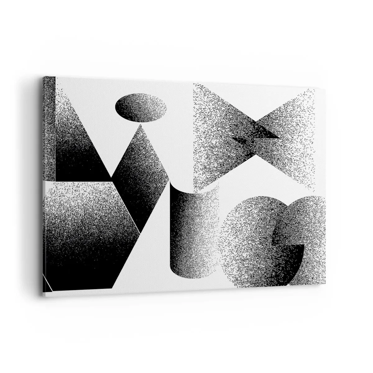 Bild auf Leinwand - Leinwandbild - Geometrie bestehend aus Winkeln und ovalen Formen - 120x80cm - Winkel und Ovale - Moderne Wanddekoration für Wohnzimmer und Schlafzimmer ARTTOR