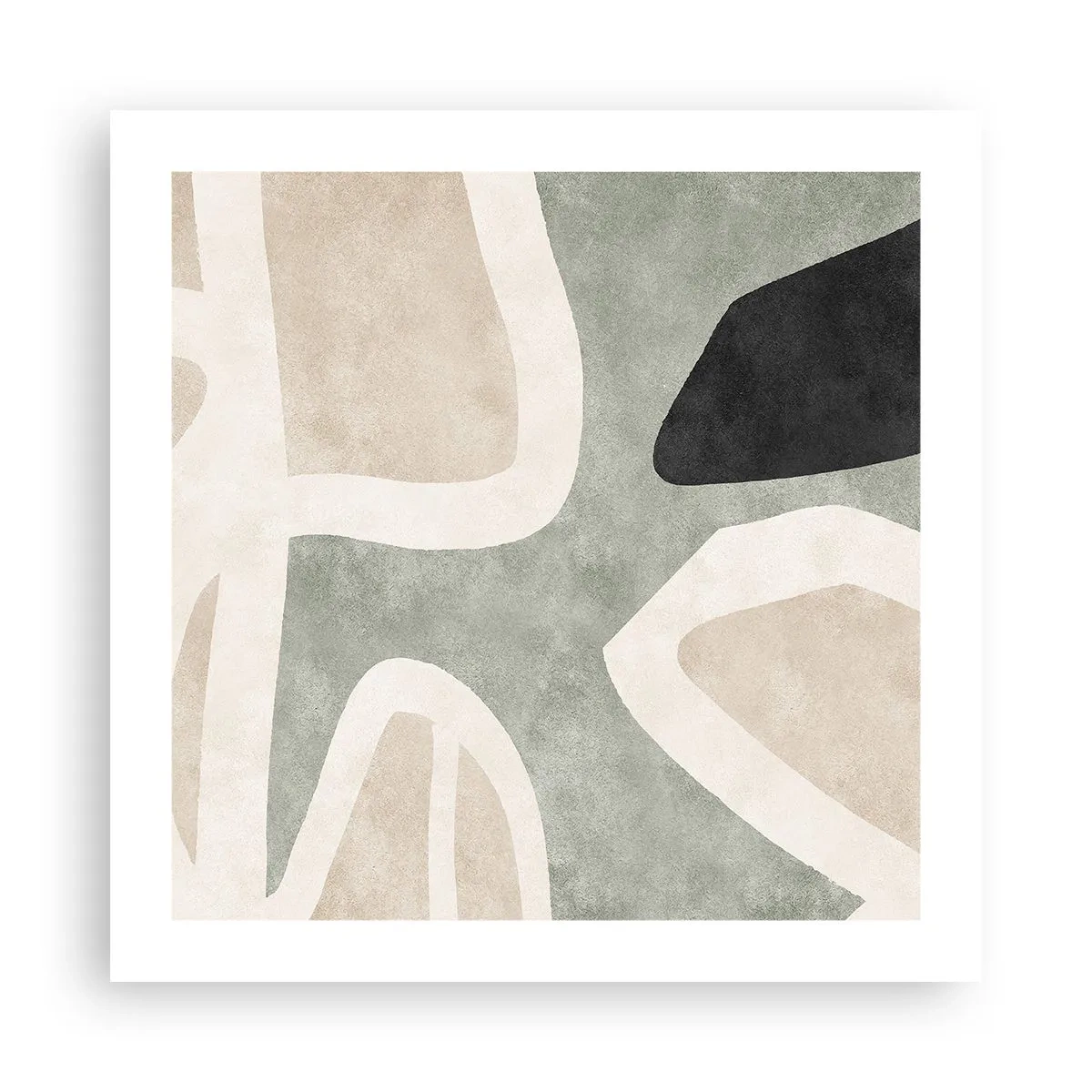 Poster - Komposition mit schwarzem Motiv - 50x50 cm