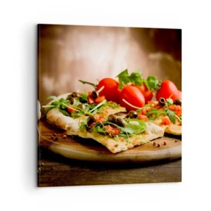 Bild auf Leinwand - Leinwandbild - Direkt vom Herd und aus dem Garten - 60x60 cm