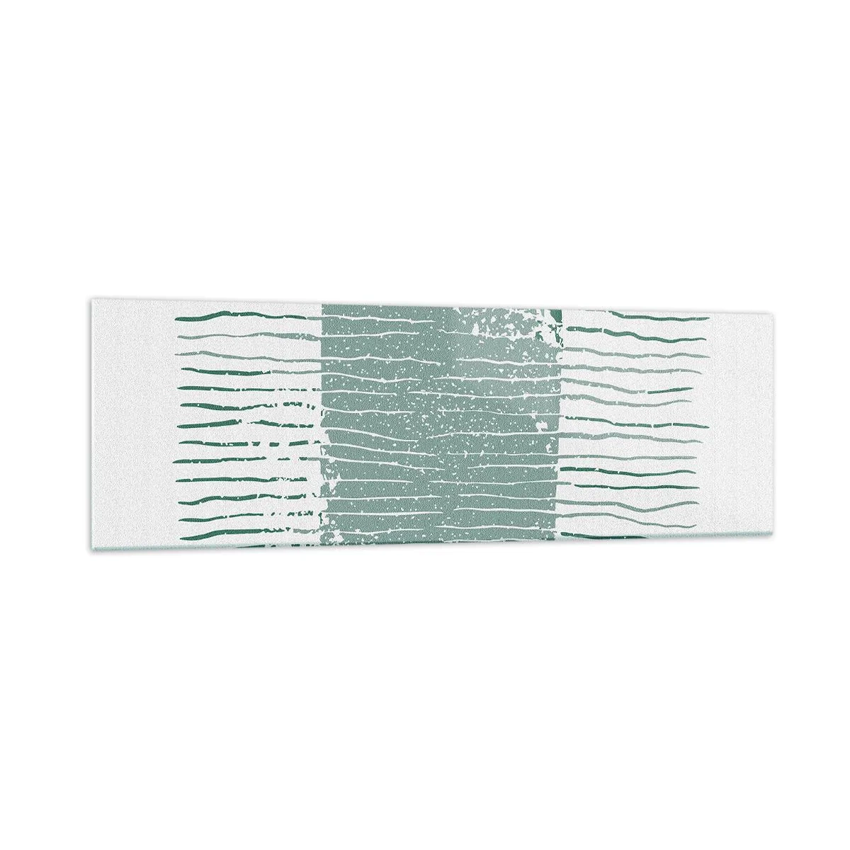 Glasbild - Bild auf glas - Geometrisches Muster in Meeresgrün- und Weißtönen - 160x50cm - Marine Abstraktion - Moderne Wanddekoration für Wohnzimmer und Schlafzimmer ARTTOR