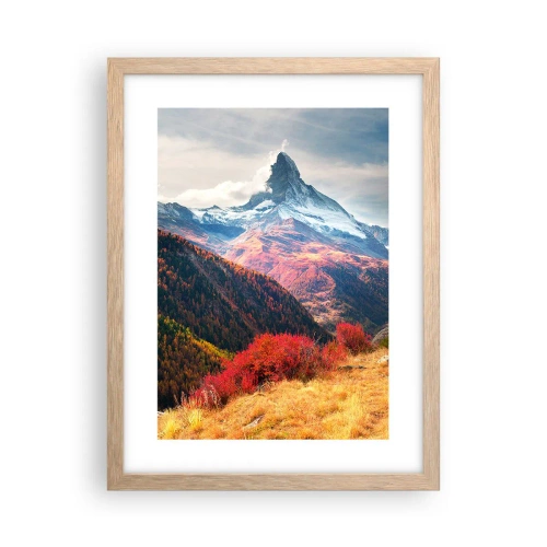 Poster in einem Rahmen aus heller Eiche - Alpenherbst - 30x40 cm