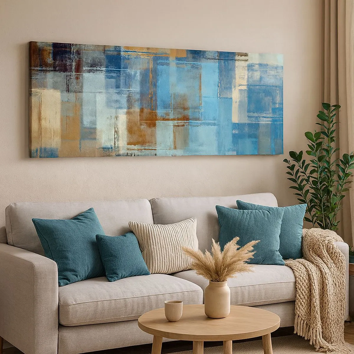 Bild auf Leinwand - Leinwandbild - Durch den blauen Schleier - 100x40 cm