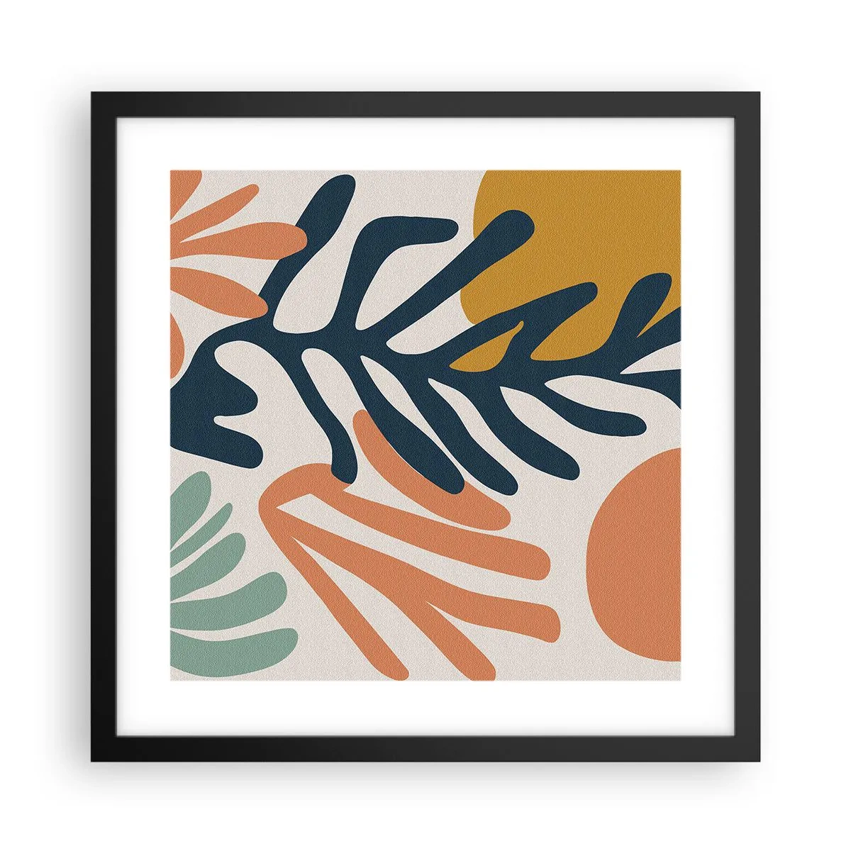 Poster in einem schwarzem Rahmen - Korallenmeere - 40x40 cm