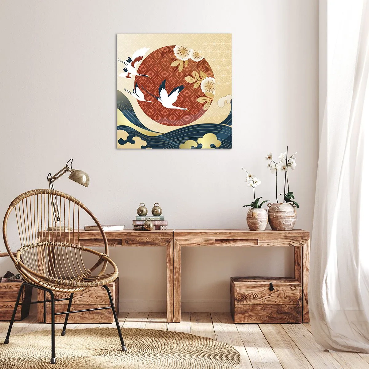 Bild auf Leinwand - Leinwandbild - Japanisches Märchen - 60x60 cm