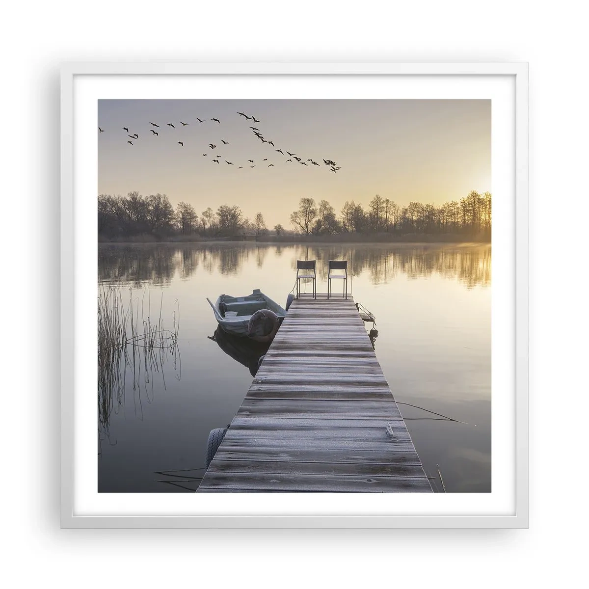 Poster in einem weißen Rahmen - Ich komme nach einiger Zeit zurück - 60x60 cm