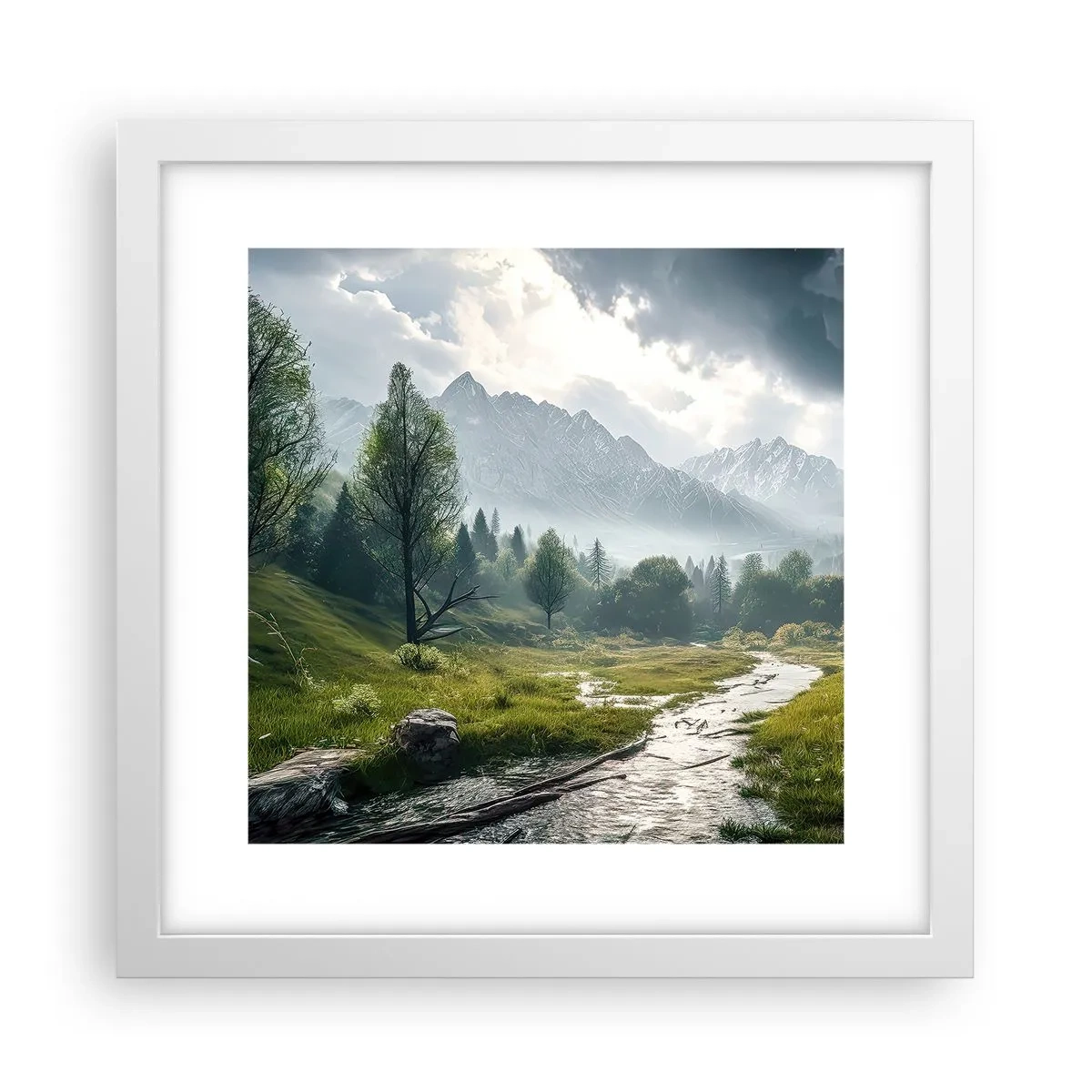 Poster in einem weißen Rahmen - Hin und zurück - 30x30 cm