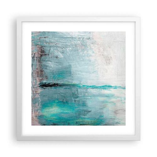 Poster in einem weißen Rahmen - Horizontal in Blau - 40x40 cm
