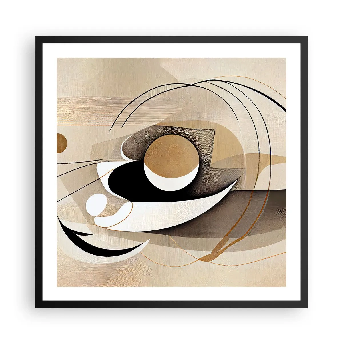 Poster in einem schwarzem Rahmen - Komposition: die Essenz des Wortes - 60x60 cm