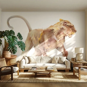 Selbstklebende Fototapete Deluxe Sticker - Wilde Anmut - Tiere, Löwe, Abstraktion - 500x350 cm