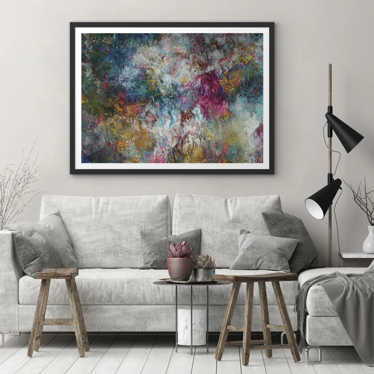 Poster in einem schwarzem Rahmen - In voller Blüte - 50x40 cm