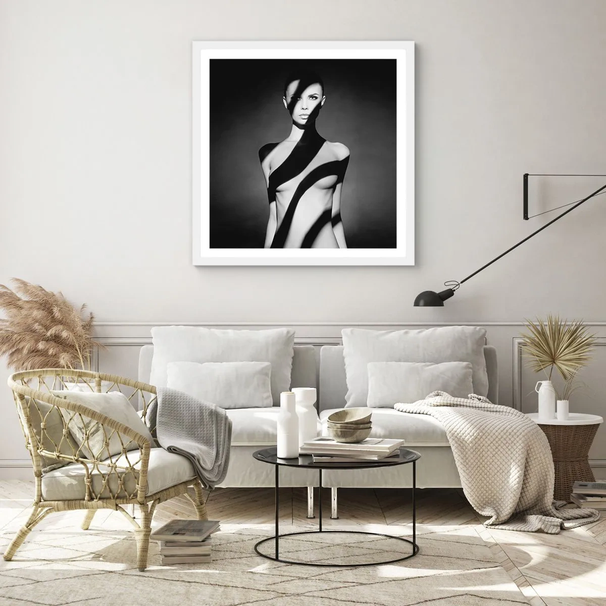 Poster in einem weißen Rahmen - In Glanz und Schatten - 40x40 cm