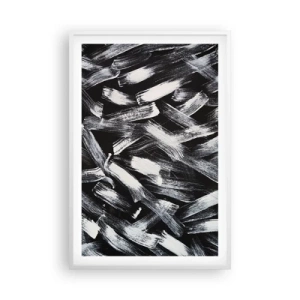 Poster in einem weißen Rahmen - Abstraktion im industriellen Geist - 61x91 cm