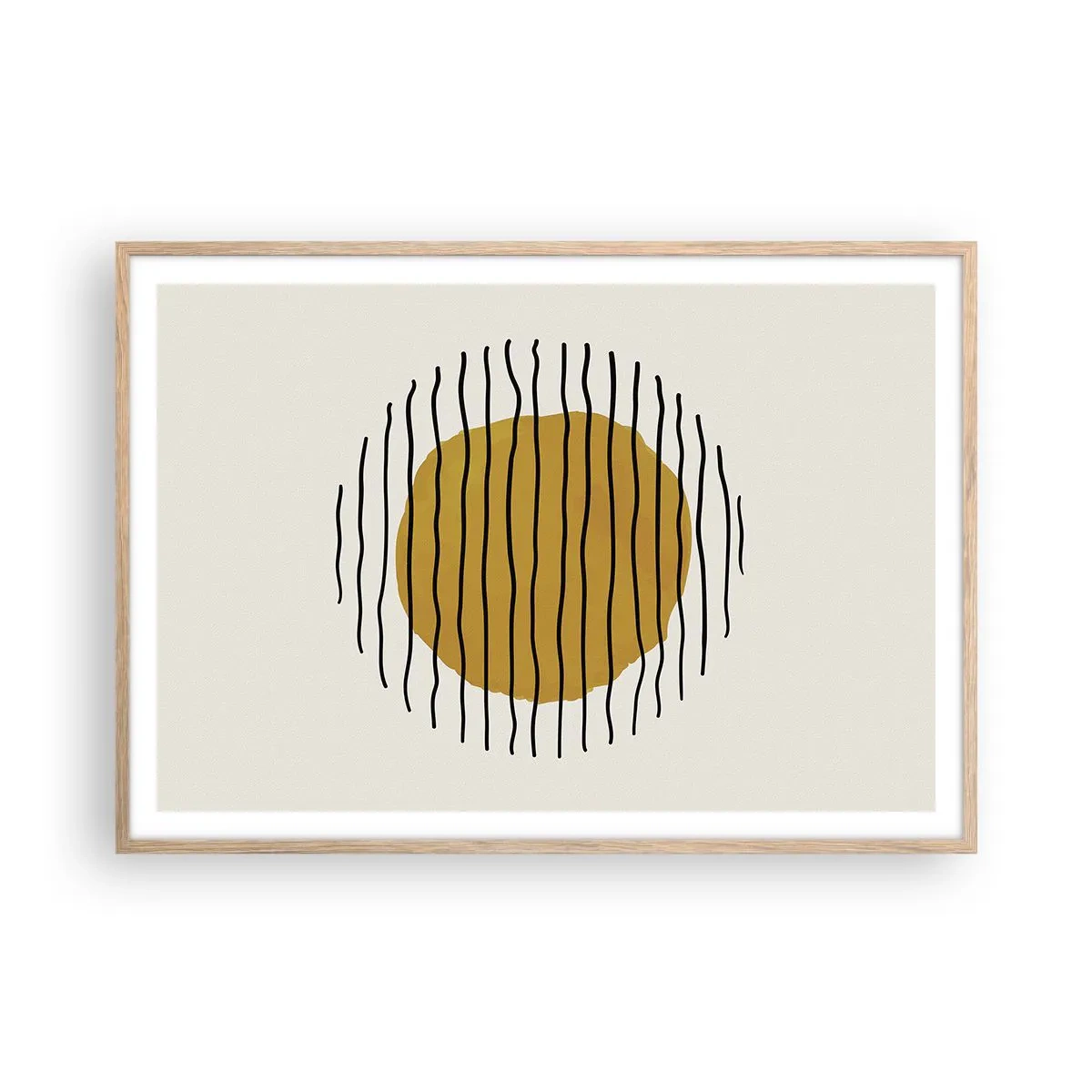 Poster in einem Rahmen aus heller Eiche - Abstraktion, die vor Hitze zittert - 100x70 cm