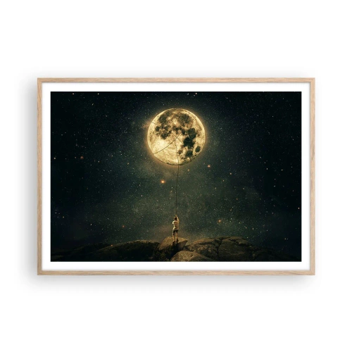 Poster in einem Rahmen aus heller Eiche - Der Mann, der den Mond gestohlen hat - 100x70 cm