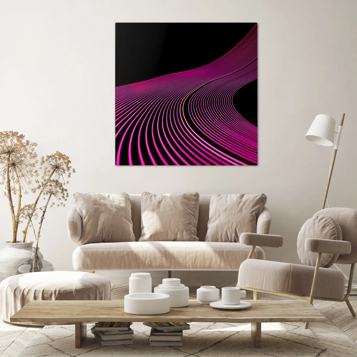 Bild auf Leinwand - Leinwandbild - Allee des Lichts - 70x70 cm