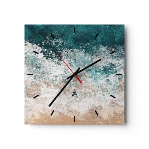 Wanduhr - Glasuhr - Meeresgeschichten - 40x40 cm