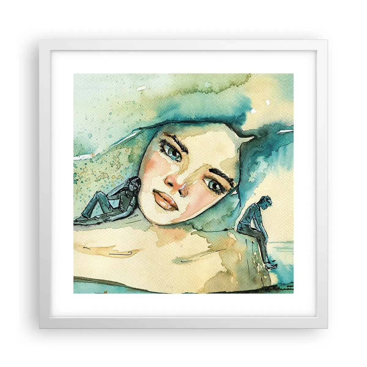 Poster in einem weißen Rahmen - Bin ich blau? - 40x40 cm