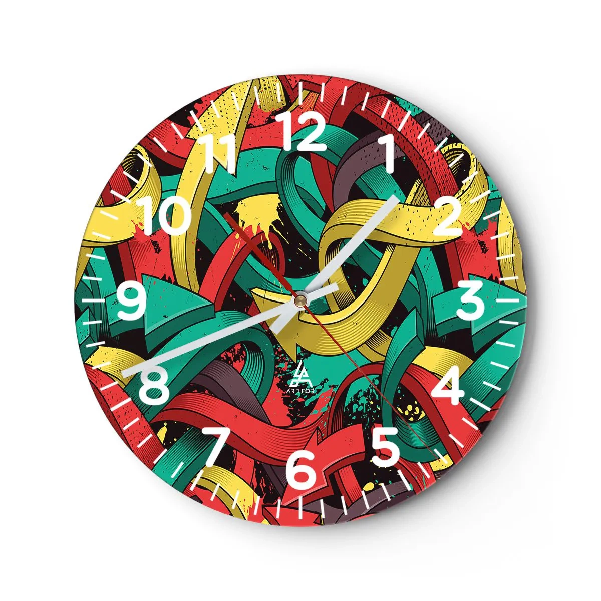 Wanduhr - Glasuhr - Welcher Weg zum Ziel? - 30x30 cm