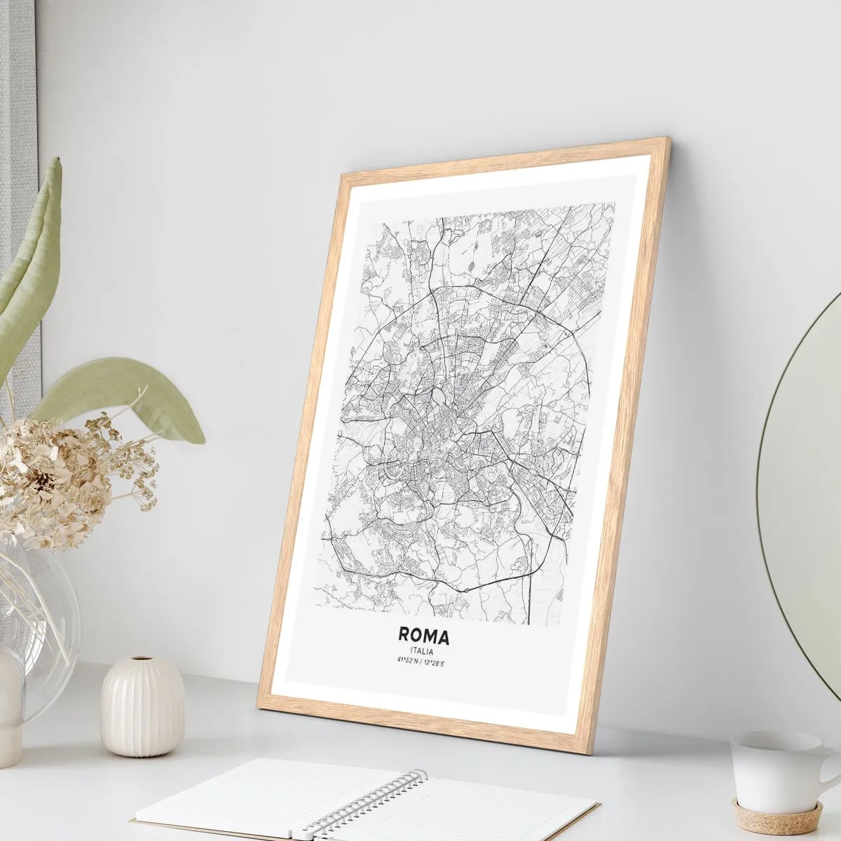 Poster in einem Rahmen aus heller Eiche - Römischer Kreis - 61x91 cm